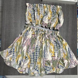 Short and crop tube top set SZ Med